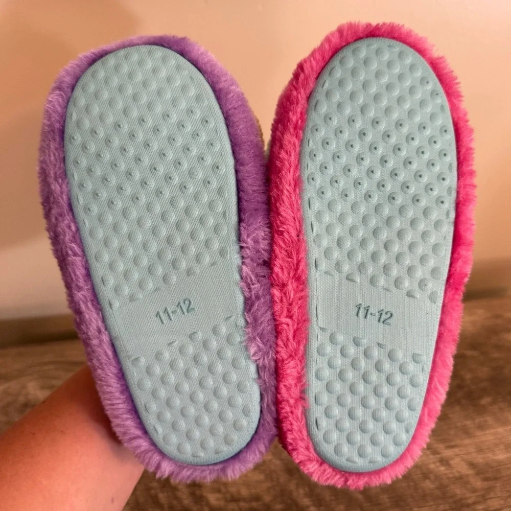 Nickelodeon Paw Patrol Plush & Slippers Kids Sz 11/12 Pink Purple Skye Everest